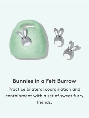 Lovevery Felt Burrow Bunny Hideaway Baby Toy